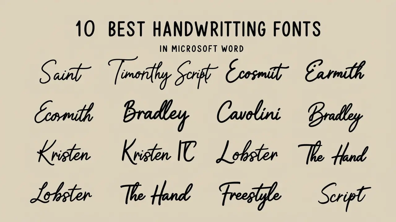 10 Best Handwriting Fonts In Microsoft Word