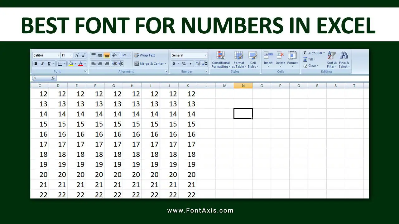 Best Font For Numbers In Excel