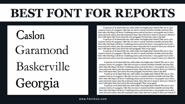 Best Font For Reports