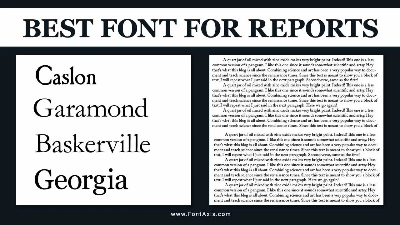 Best Font For Reports