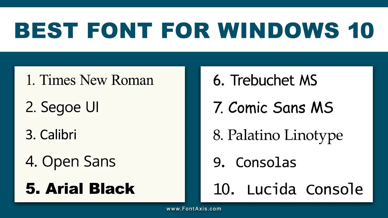 Best Font For Windows 10