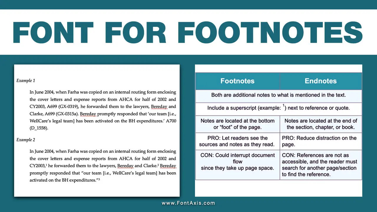 Font For Footnotes