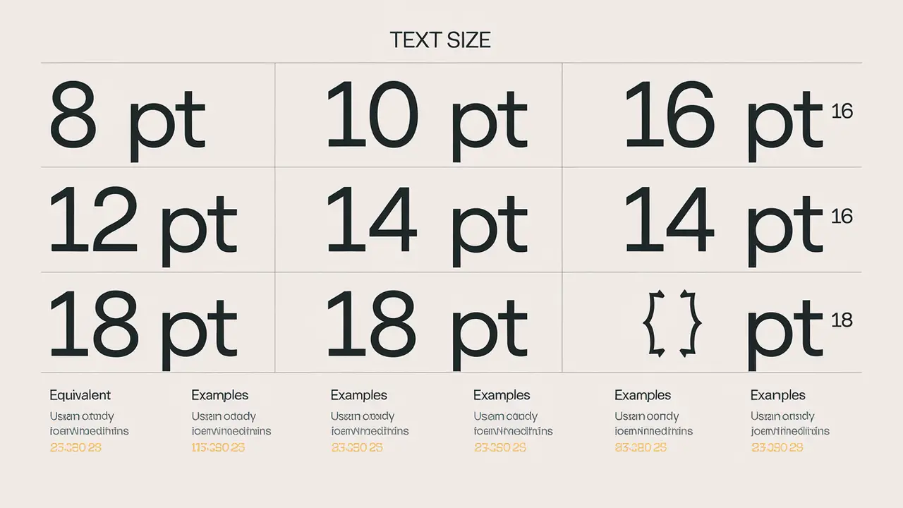 Font Size Chart For Rendering Text