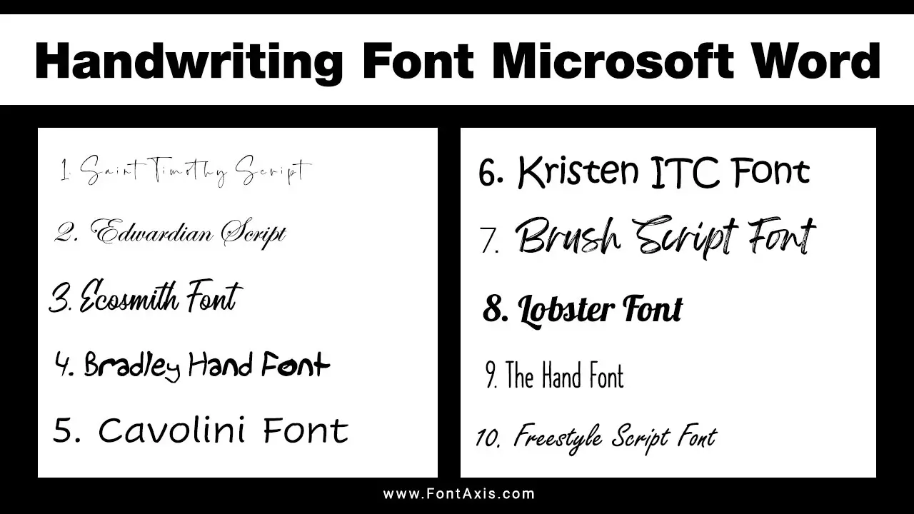 Handwriting Font Microsoft Word