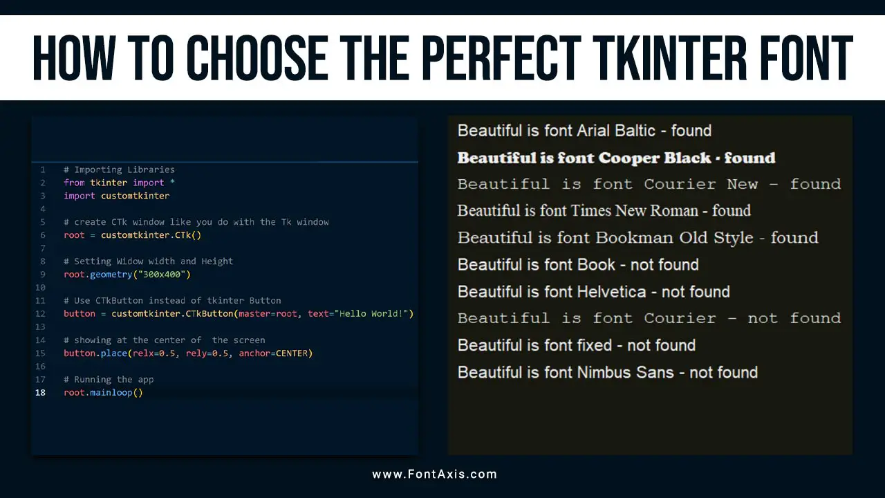 How To Choose The Perfect Tkinter Font