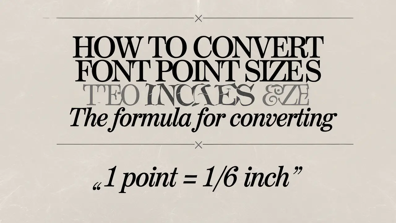 How To Convert Font Point Size To Inches | The Formula For Converting