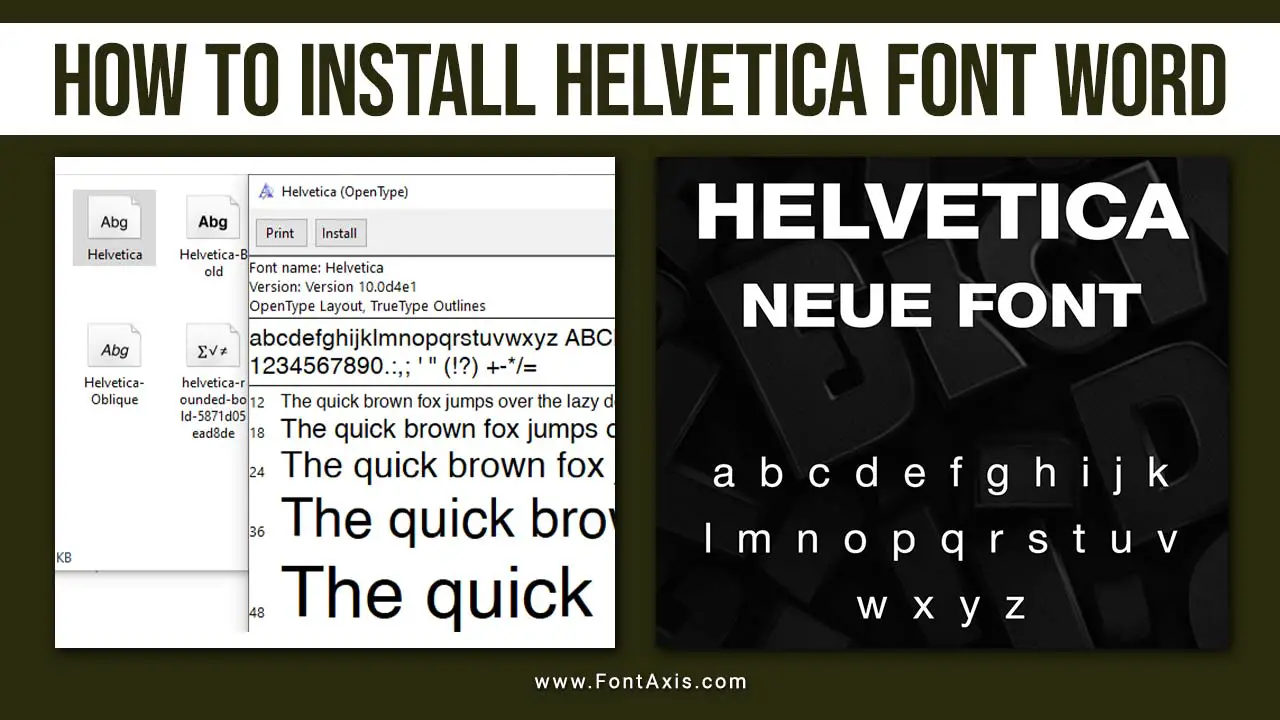 How To Install Helvetica Font Word