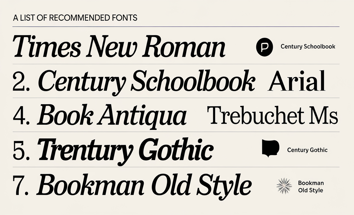 Recommended Fonts