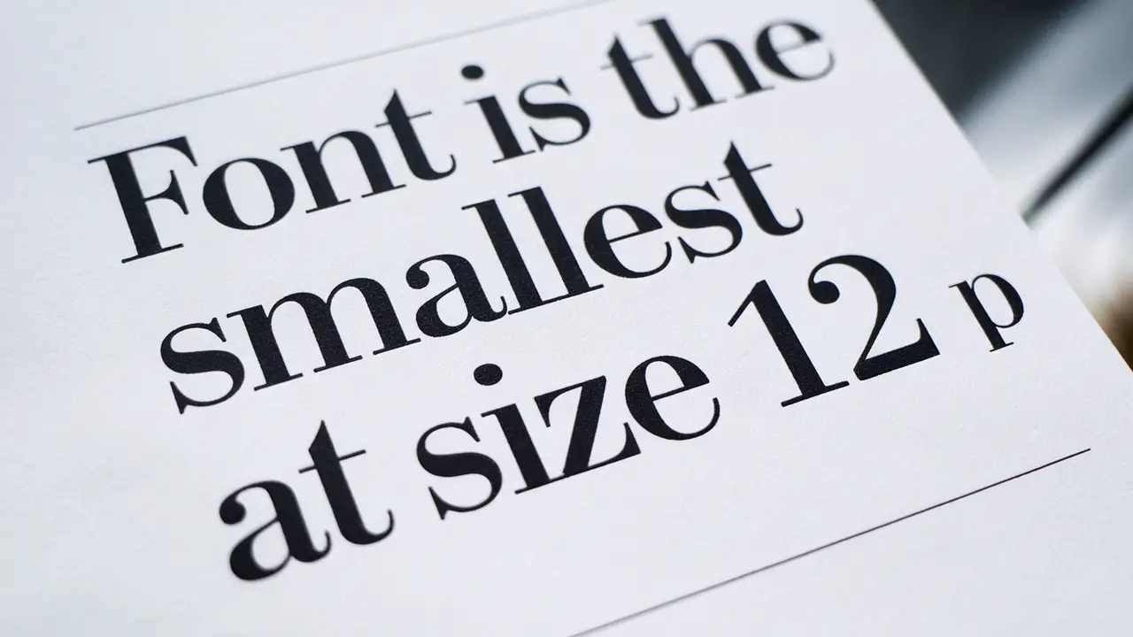 What Does “Font Is The Smallest At Size 12” Mean