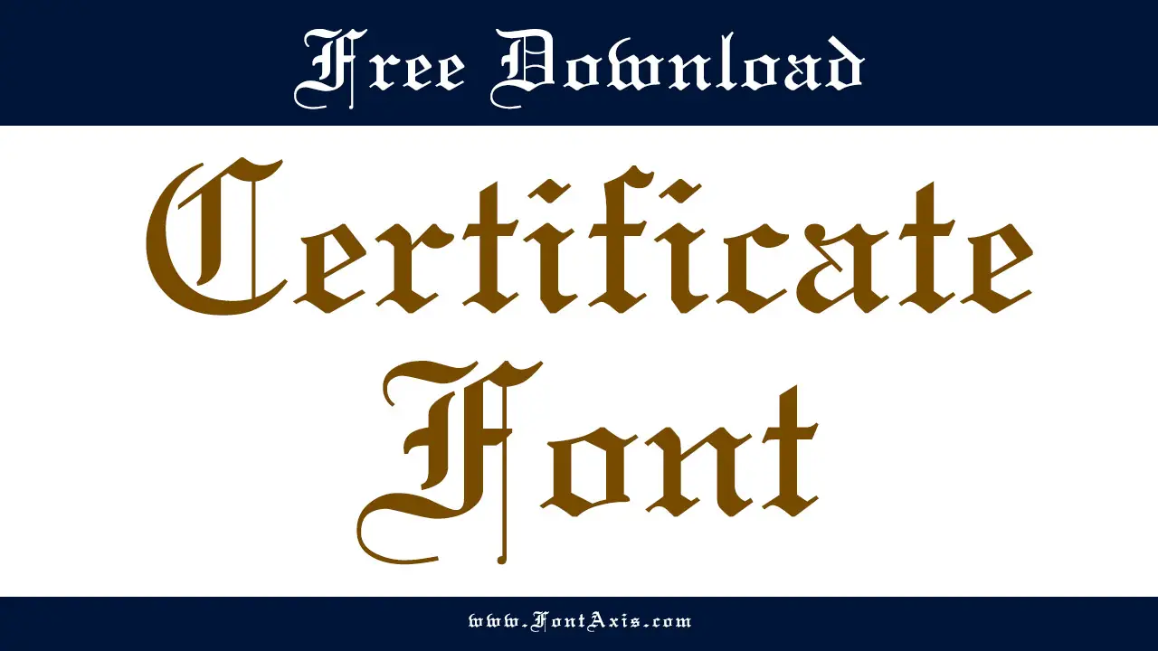 Certificate Font