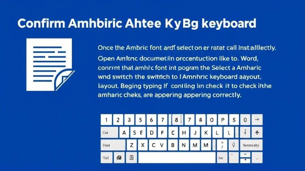 Confirm Amharic Font And Keyboard Installation