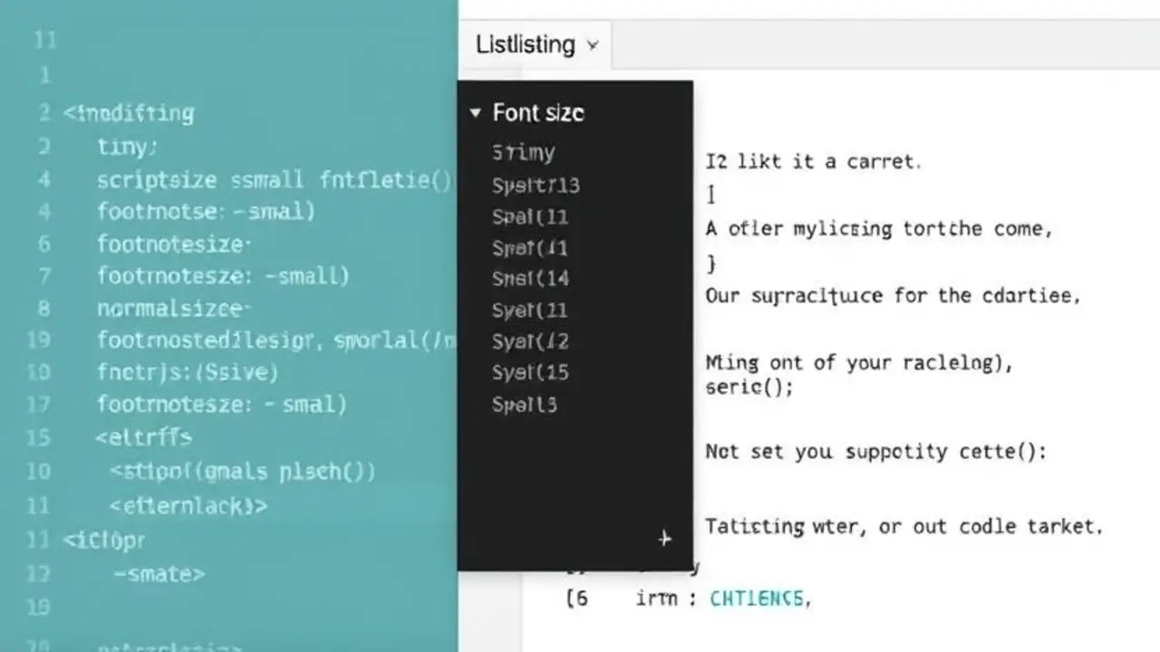 Customizing Font Size In lstlisting