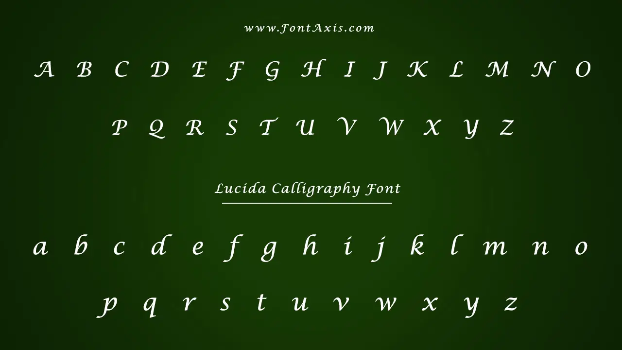 Lucida Calligraphy Font Information