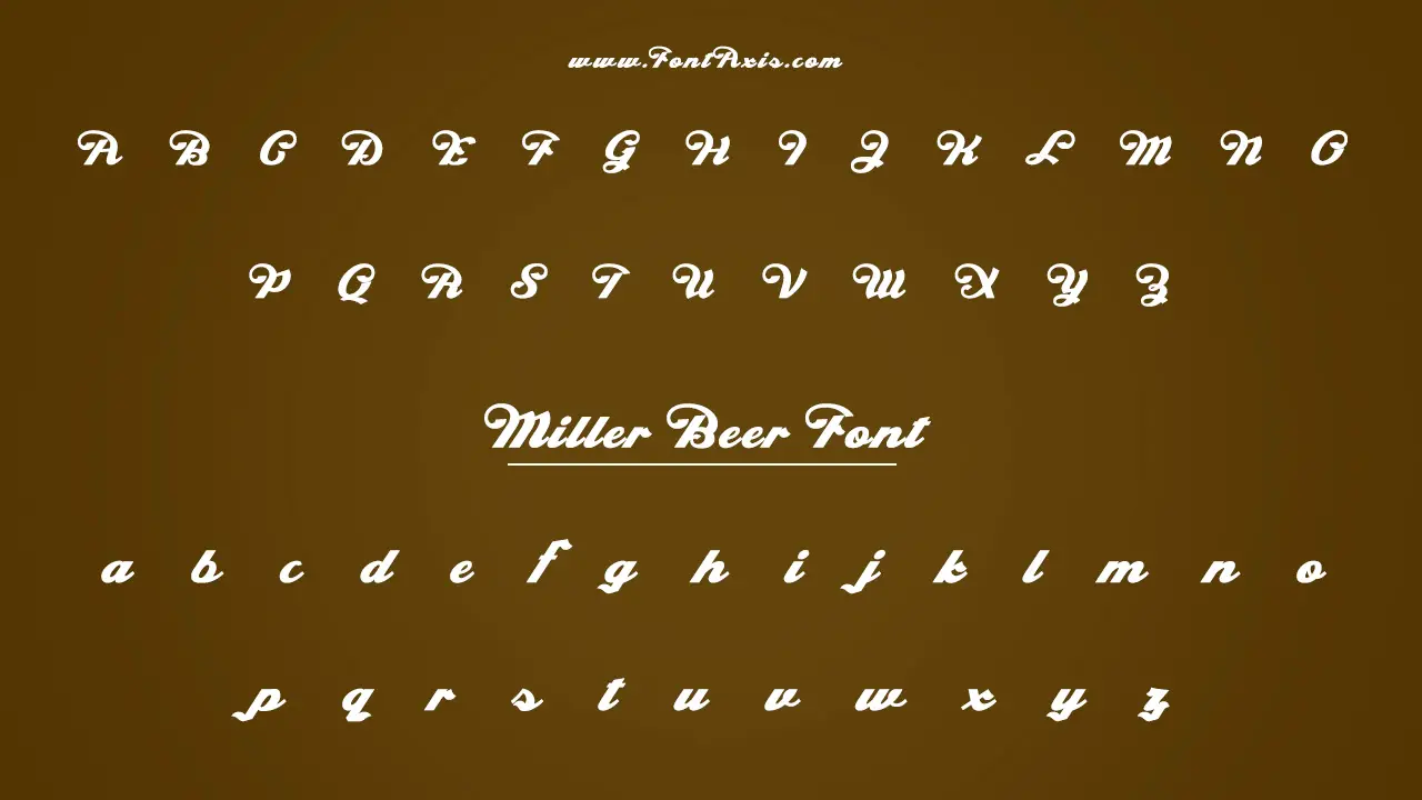 Miller Beer Font Information