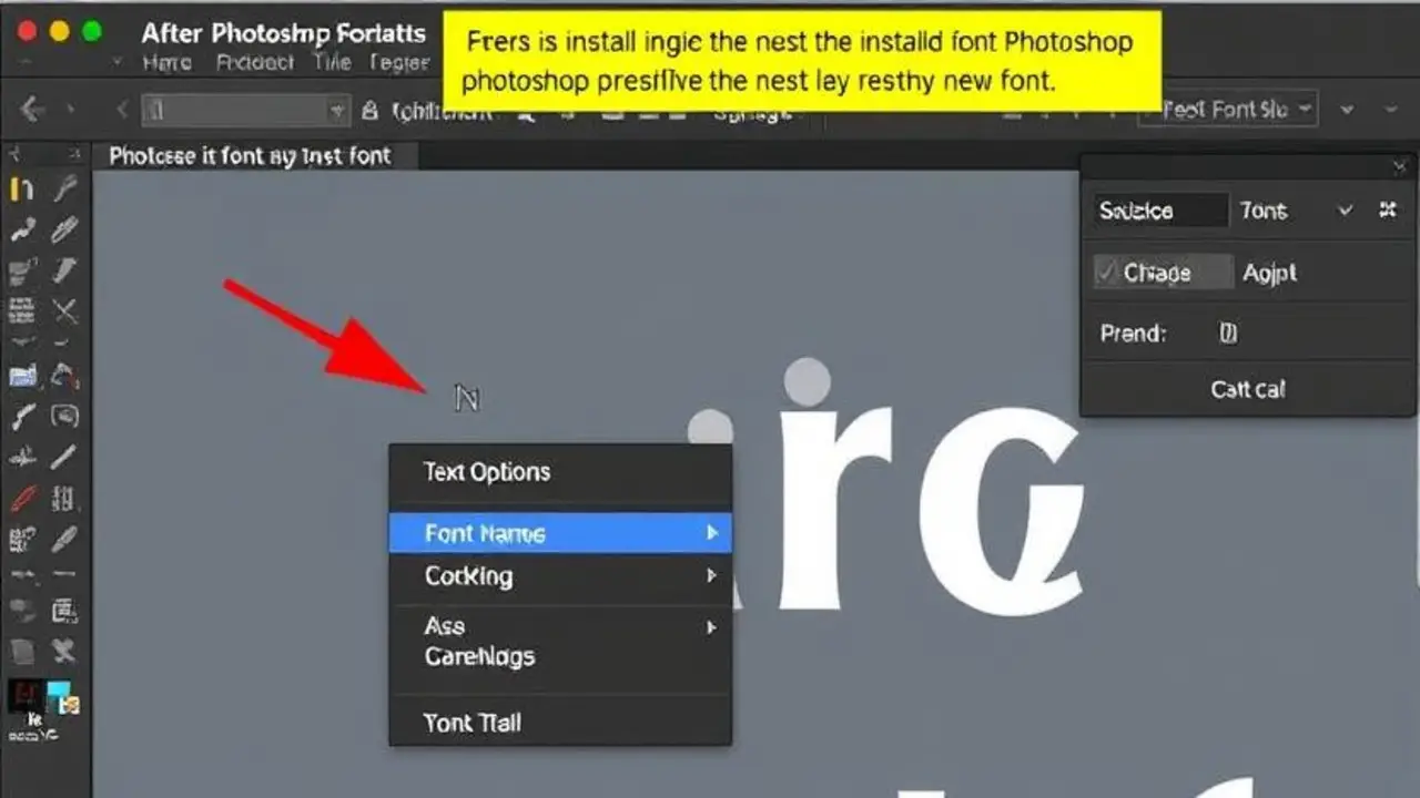 Open Photoshop And Access The Newly Installed Font