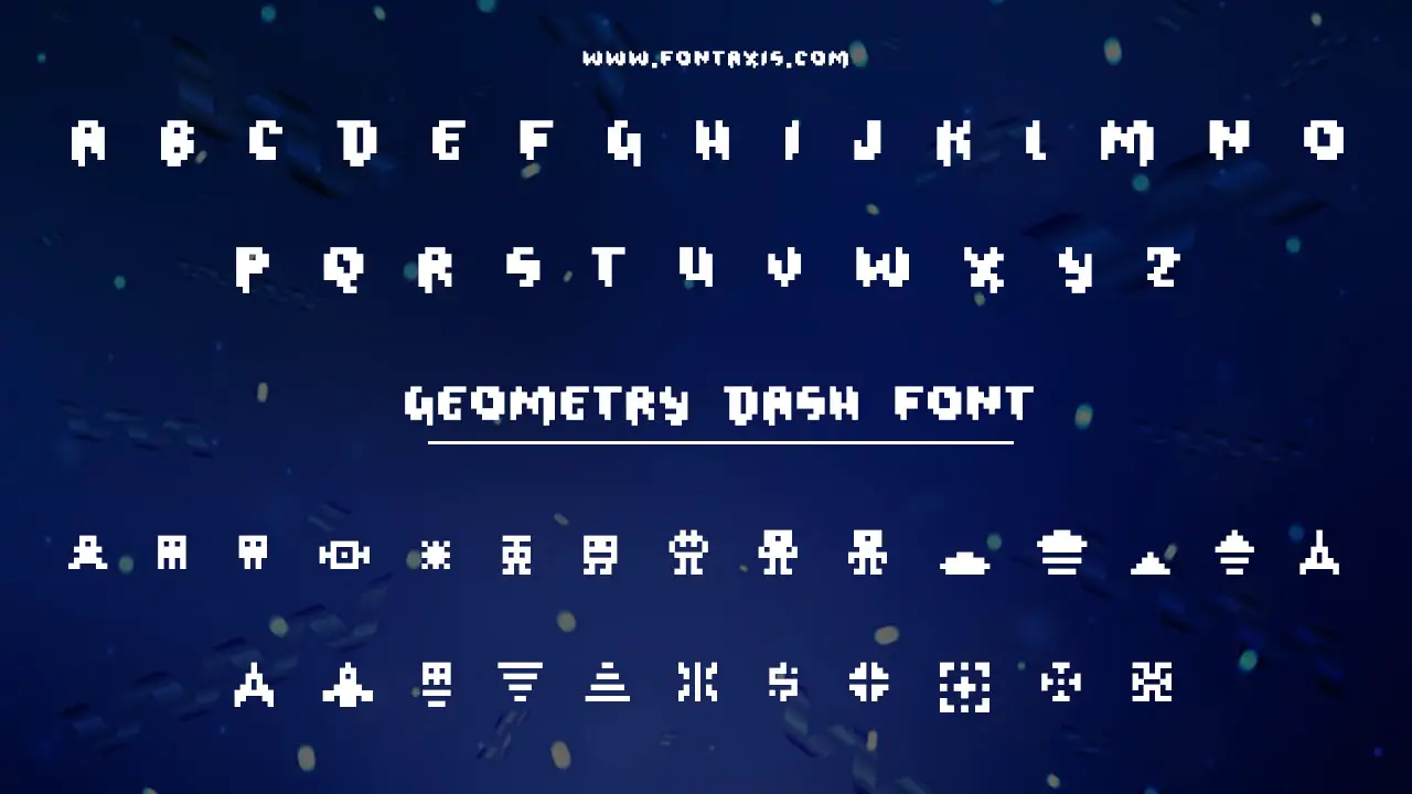 Geometry Dash Font Family Includes