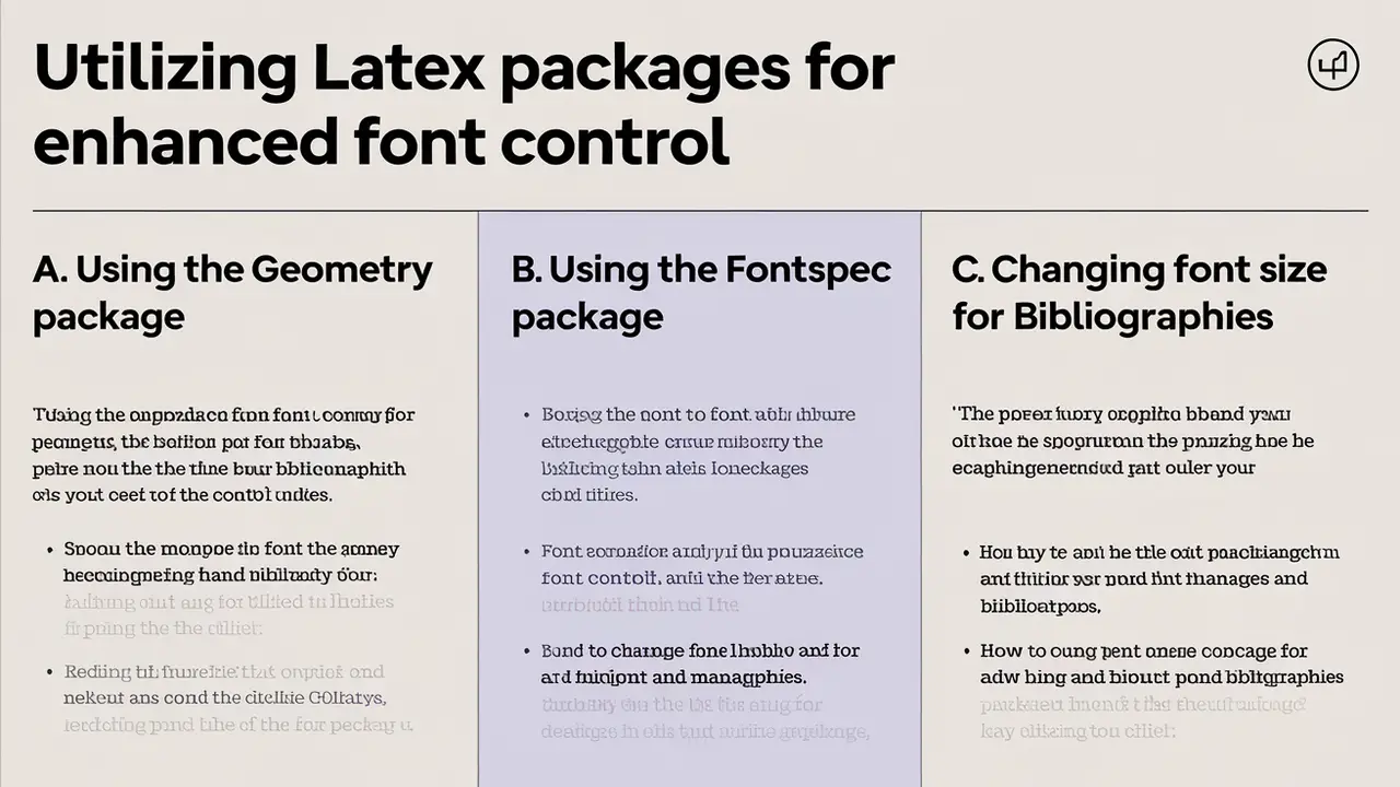 Utilizing LaTeX Packages For Enhanced Font Control