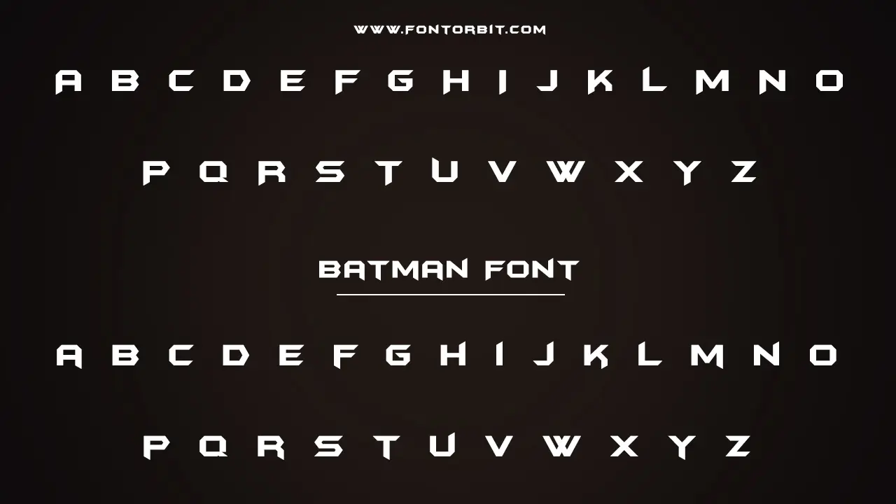 Batman Font Family Includes