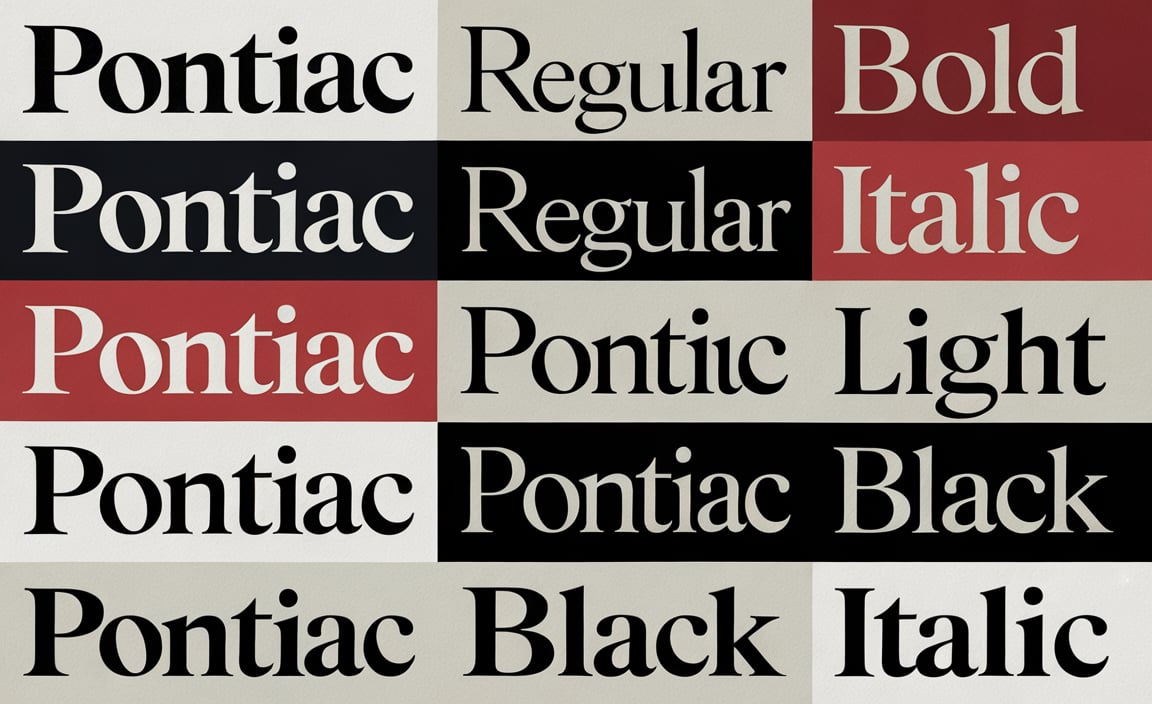 Pontiac Font Family Includes