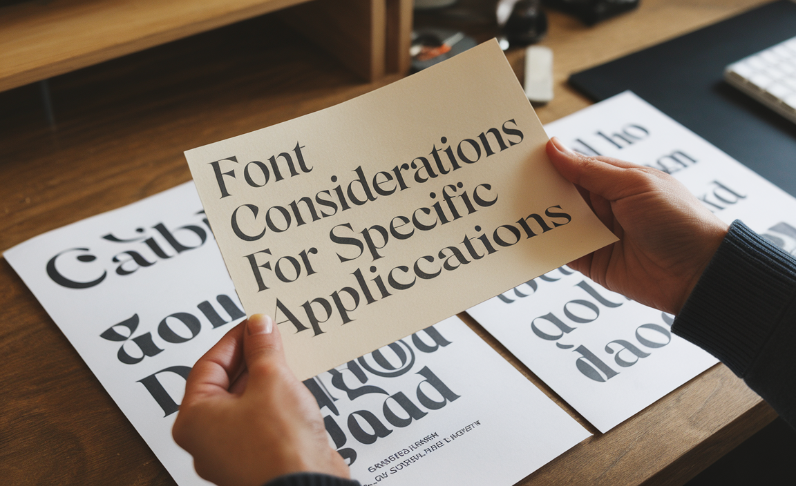 Font Considerations for Specific Applications