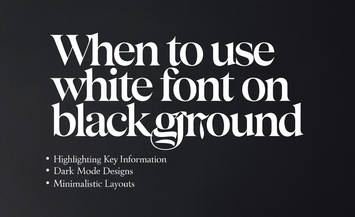 When to Use White Font on Black Background