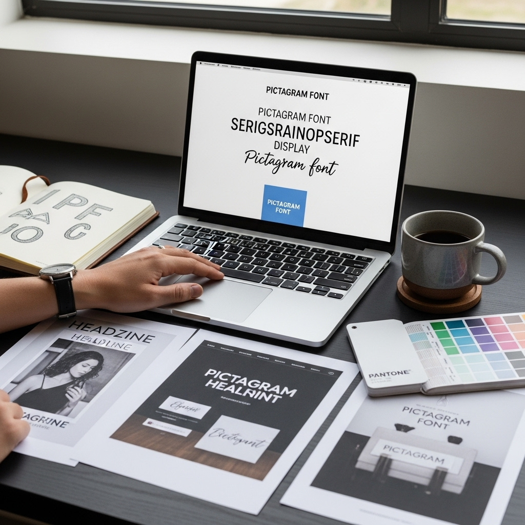 Generate an eye-catching, high-quality featured image for a blog post about: Pictagram Font: Genius